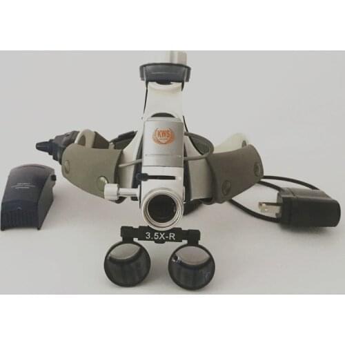 2.5/3.5X420mm Medical Loupes Binocular Magnifier+ 5W LED Medical Headlight Surgical Headlamp Illuminator 2 Battery