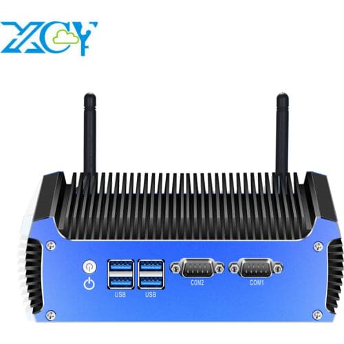 XCY Fanless Mini PC Intel i7 5500U 4500UWindows 10 pro Linux Thin Client Minipc Pfsense Micro 2Lan Tv Industrial Computers