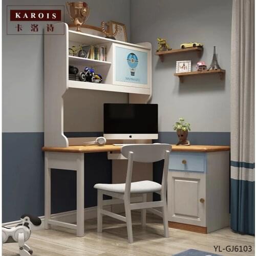 KAROIS GJ6103 Nordic Solid Wood Study Desk Multifunctional Creative Childrens Desk Student Writing Desk