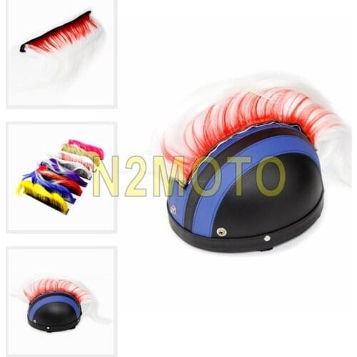 Red White Motorcycle Mohawk Helmet Punk Hair Motocross Racing Ski Snowboard Bike Helmet For Snowmobile ATV BMX Bike