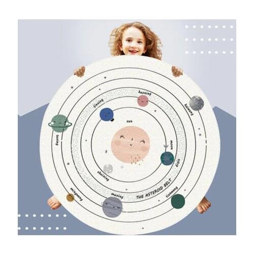 Cartoon Carpet Starry Sky Animals Nordic Lovely Children Room Soft Non - Slip Round Floor Mat