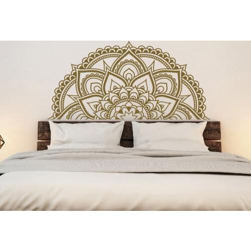 Mandala Decal Master Bedroom Wall Decor- Half Mandala Car Decal Window Decal Sticker Boho Hippie Yoga Indian Bedhead MT12