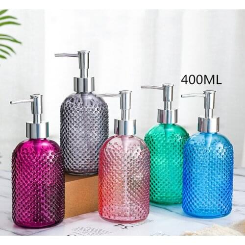 Nordic Creative Glass Lotion Bottle Push-type Portable Shampoo Shower Bottle Home Hotel Bathroom Accessories