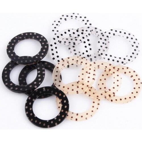 New style 30pcs/lot 35mm dots print geometry rounds/circle shape acrylic beads diy jewelry earring pendant accessory