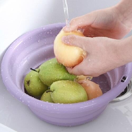 Portable folding bucket outdoor travel camping folding washbasin silicone washbasin retractable fishing bucket cleaning supplies