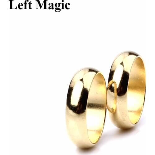 Gold Cambered PK Ring Magic Tricks Strong Magnetic Ring PK Ring Coin Finger Decoration Magic Show Props Size 18 19 20 21mm