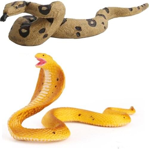 Durable Portable Wild Simulation Animal Model Poisonous Snake Model Toy Fine Workmanship Good Appearance