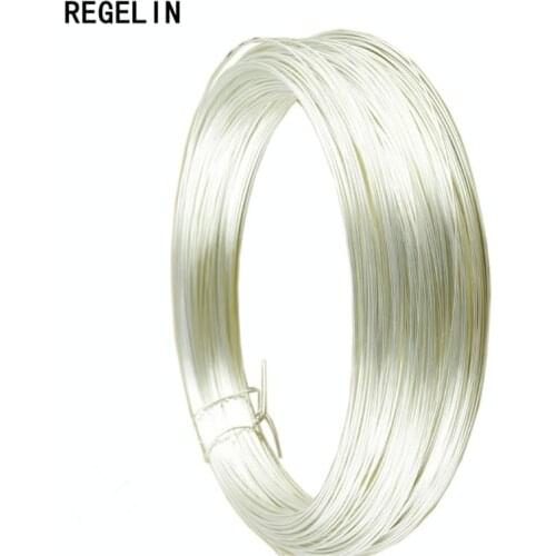REGELIN 1meter/lot Solid 925 Sterling Silver Wire Beading Stringing Jewelry Thread Filament Connector Accessories 0.3-1mm Dia