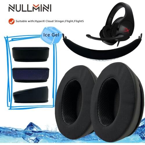NullMini Replacement Earpads Headband For HyperX Cloud Stinger,Flight,FlightS Headphones Ice Feeling Sleeve Earphone Headbeam