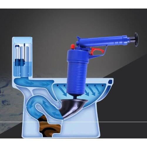 Air Power Drain Blaster gun High Pressure Powerful Manual sink Plunger Opener cleaner pump for Bath Toilets Bathroom Show