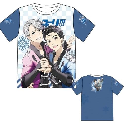 YURI!!! on ICE Anime T-shirt Victor Nikiforov Mens Tops & Tees Katsuki Yuri Summer Short Sleeve