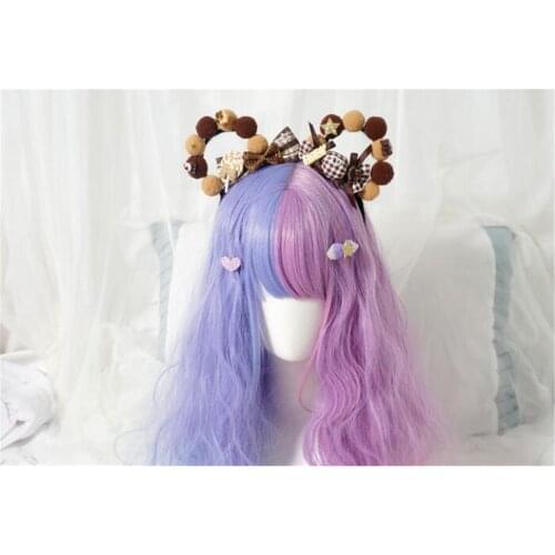 Brown color bear style Lolita Cute Hairpin Cake dessert Party Costume Headdress Hairclip gift B946