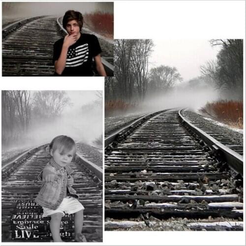 Winter Treeblight Railway Photo Backdrops for Studio 150cm*200cm fondos para la foto de estudio Photography Backdrops