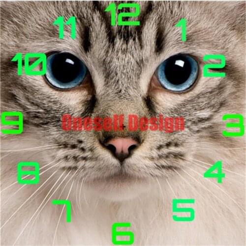 2021 diy diamond painting cross stitch clock cat diamond mosaic sale clock rhinestone pictures diamond embroidery full diy frame