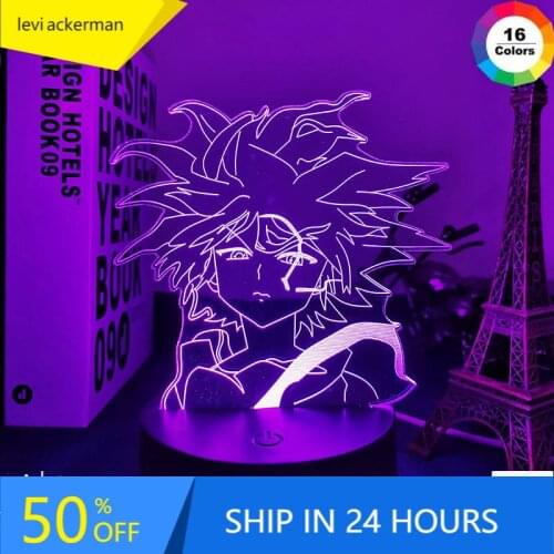 Anime Hunter X Hunter Killua 3d Led Lamp for Bedroom Decor Nightlight Birthday Gift Acrylic Led Night Light Hxh Killua Godspeed