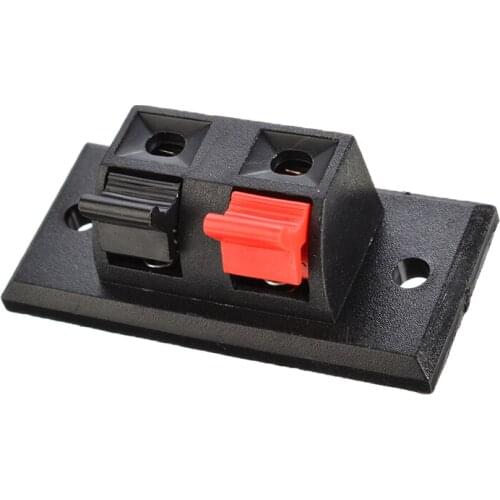 5pcs Audio Speaker Terminals Panel Connector Red Black 2 Positions Push In Jack Spring Load Square Design Speaker Terminal Plate