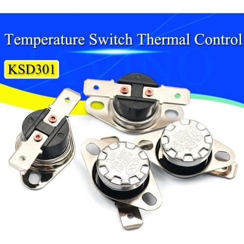 Bimetal thermostat KSD301 0C~350C Temperature Switch Thermal Control 85C 95C 105C 125C 135C 145C 180C 250C 300C 350C Degree