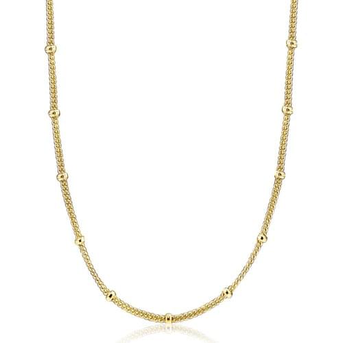 Shine Beaded Necklace Chain Spring Heart Necklace Fashion Female Necklace sterling silver jewelry Women DIY Necklace