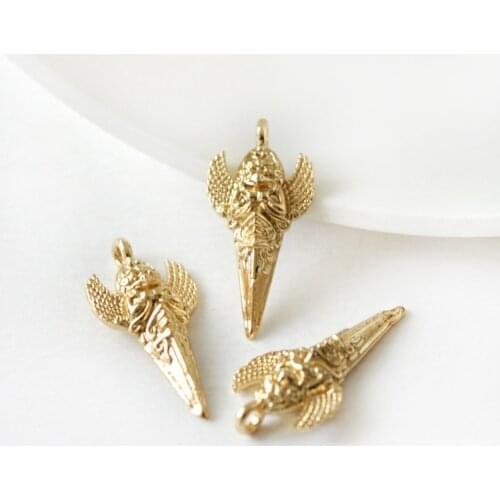18K Real Gold Filled Color-Preserving Bracelet Necklace Fairy With Wings Charms Pendants DIY Jewelry Making Findings Accessories