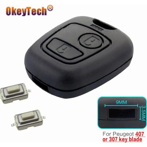 OkeyTech 2 Buttons Remote Car Key Shell Case Fob For Peugeot 407 307 107 207 Fit for Citroen C1 C2 C3 C4 XSARA Picasso