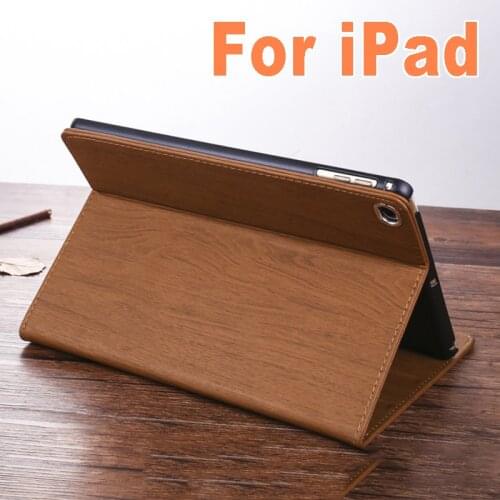 Wood Grain Leather Case for IPad 2 3 4 Case Mini 1 2 3 4 5 10.5 Air 1 2 Funda IPad 9.7 2017 2018 Cover Foldable Stand Holder