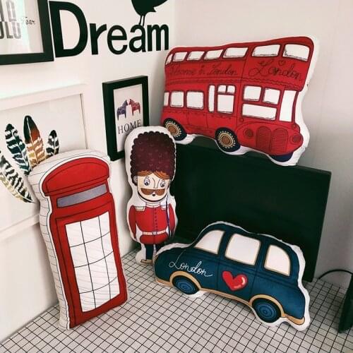 Household Throw Pillow Retro London Sofa Cushion Room Decoration Headrest Bedside