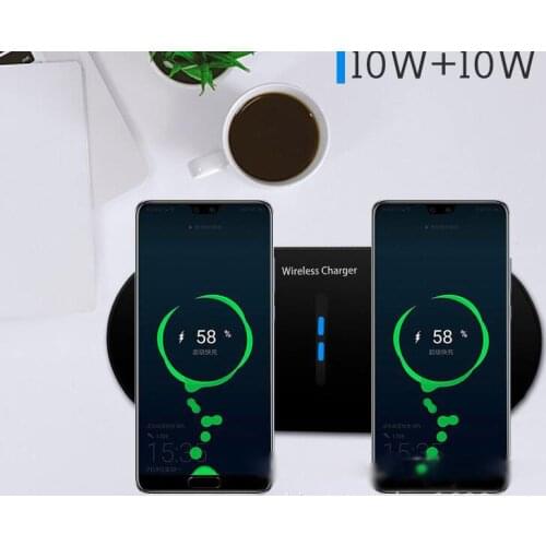 20W Double Qi Wireless Charger Pad for iPhone 12 11 XS XR X 8 AirPods Pro 10W Dual Fast Charging samsung s10 s20