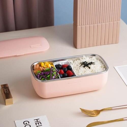 1L Electric Lunch Box Rice Cooker Lunch Heating Box Constant Temperature Heating Food Warmer 316 Stainless Steel 24V US/EU Plug