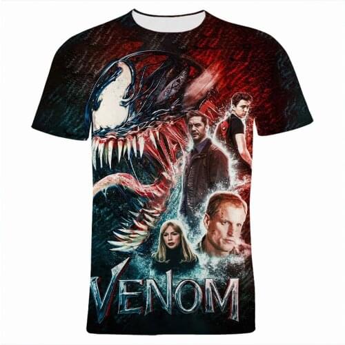Summer Men T Shirt Casual Marvel Venom 3D Print Streetwear Women Clothes Fashion Oversized Cool Children T-shirts