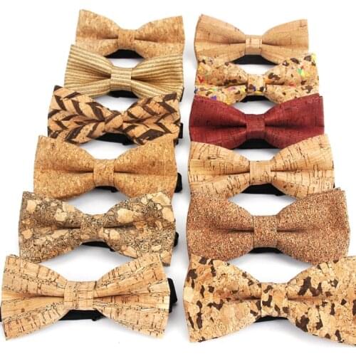 Ricnais Cork printed bow tie made of special materials Bow Tie Men For Business Wedding Party Gift Skinny Cravats Luxurious Bowt