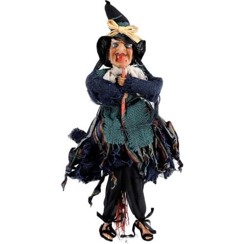 Halloween Hanging Witch Broom Hanging Ghost Pendant Decoration without Battery