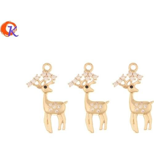 Cordial Design 50Pcs 10*20MM DIY Jewelry Making/Earring Findings/Pendant/Deer Shape/Hand Made/CZ Charms/Jewelry Accessories