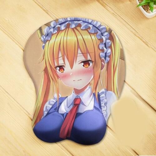 Anime Miss Kobayashis Dragon Maid Cartoon 3D Chest Mouse Pad Wrist Rest Mat Cosplay Prop Decor for Women Men 1pcs