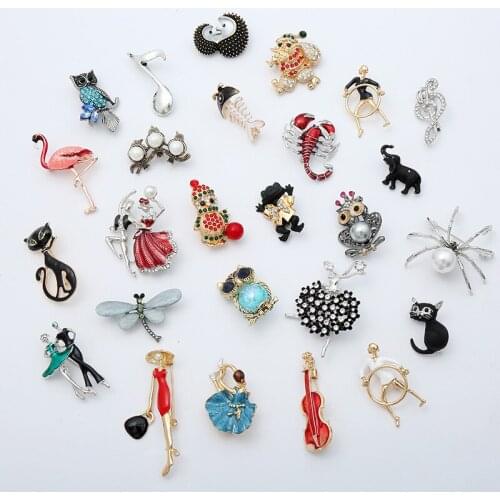 LW9 2PCSFashion Ballet Dancing Girls Brooches Crystal Enamel Brooch for Women Cute Pin Corsage Fashion Wedding Jewelry Gift