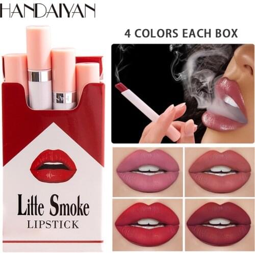 HANDAIYAN 12 Colors Matte Cigarette Lipstick Set Cigar Sexy Nude Lasting Non-stick cup Makeup Lip stick Velvet Cosmetic Gift