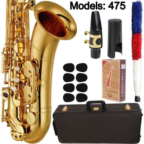 Brand New MFC Tenor Saxophone 475 Gold Lacquer Case Sax Tenor Mouthpiece Ligature Reeds Neck Musical Instrument Accessories