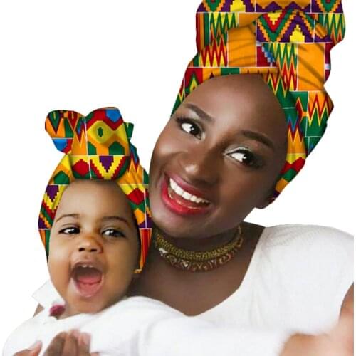 Custom Wholesale High Quality Headtie Decorations Wrap Tie Scarf African headtie for Woman&Children Headtie Wax Scarf Turban