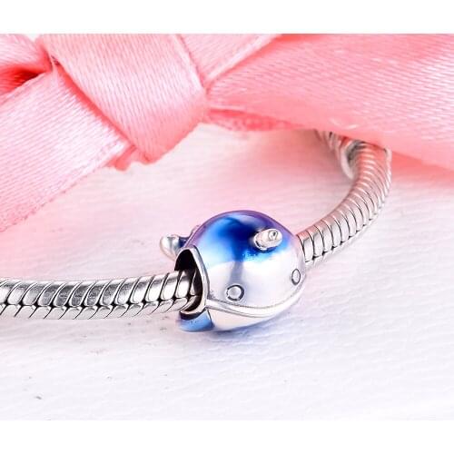 CKK Fit Pandora Bracelet Original 925 Sterling Silver Shimmering Narwhal Beads Charms DIY Jewelry Making Kralen Wholesale
