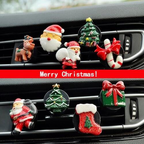 Christmas Santa Claus Air Freshener Fragrance Perfume Vent Clip Car Festival Aromatherapy Ornaments