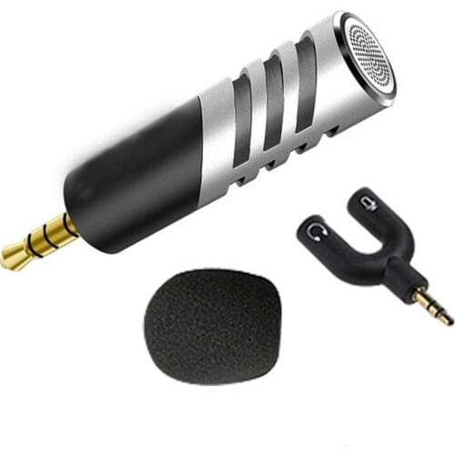 Portable Microphones Professional Mic Super Small Rotatable R1 Mini Condenser Microphone Mobile Phone Microfone Record for Talk