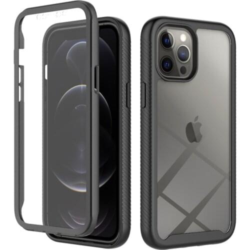 Transparent Armor Phone Case For iPhone 12 11 Pro Max X XR XS Max 12 Mini 7 8 Plus SE2020 3 In 1 Shockproof Bumper Back Cover