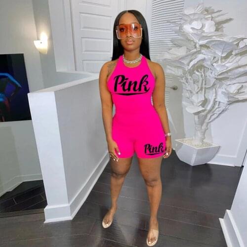 RMSFE 2021 Ladies Sleeveless Vest Sexy Fashion Casual Letter Printing Glue Sports Two-Piece Set