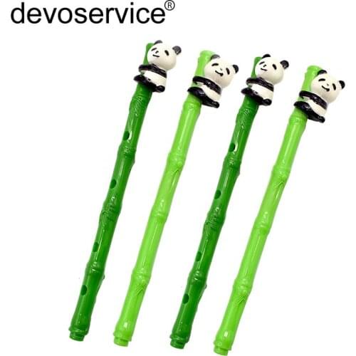 20Pcs/Lot Cute Simulation Panda Bamboo Gel Pen For Children Gift Kawaii Replaceable Black Refill School Office Supplies 2018 New
