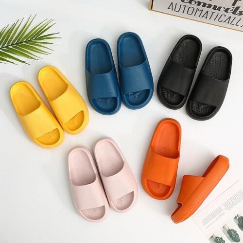 Thick Platform Slippers Summer Beach Eva Soft Sole Slide Sandals Women Men Ladies Indoor Bathroom Concise Anti-slip Shoes