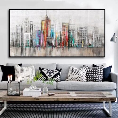 Nordic Modern City Landscape Poster Print Canvas Painting Abstract Pictures Wall Art Picture for Living Room Home Cuadros Decor