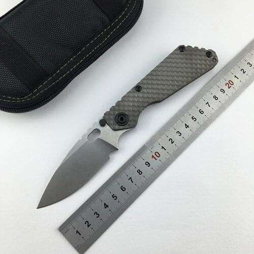 NKAIED SMF Flipper folding knife D2 blade titanium alloy+ carbon fiber handle camping outdoor survival kitchen fruit knife EDC