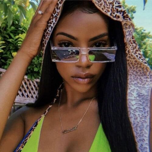 New Fashion Vintage Sunglasses Women Brand Designer Retro Rectangle Sun Glasses Female One Piece Punk Mirror Oculos De Sol