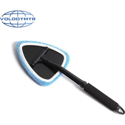 Volodymyr Car Window Cleaner Brush Kit Windshield Cleaning Wiper with Long Plastic Handle for Interior Auto Glass Car Wash Clean