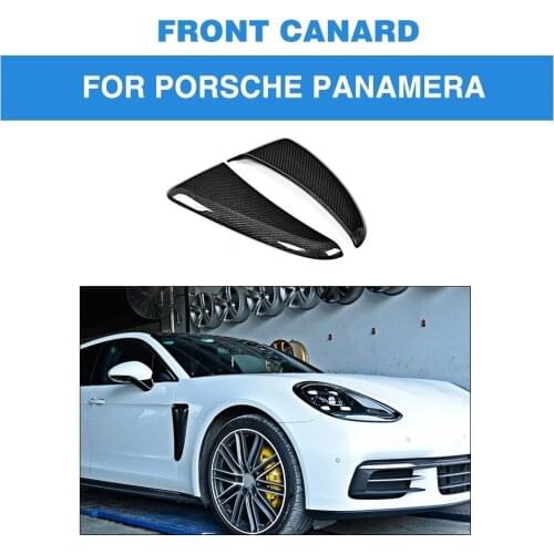Dry Carbon Fiber Dry FRP Front Canard Moulding Trims Sticker for Porsche Panamera 2017-2018 FRP Unpainted