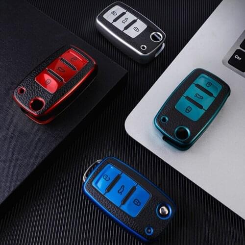 TPU Leather Car Key Cover Case For Volkswagen for VW POLO Tiguan Passat B5 B6 B7 Golf EOS Scirocco Jetta MK6 Octavia Accessories